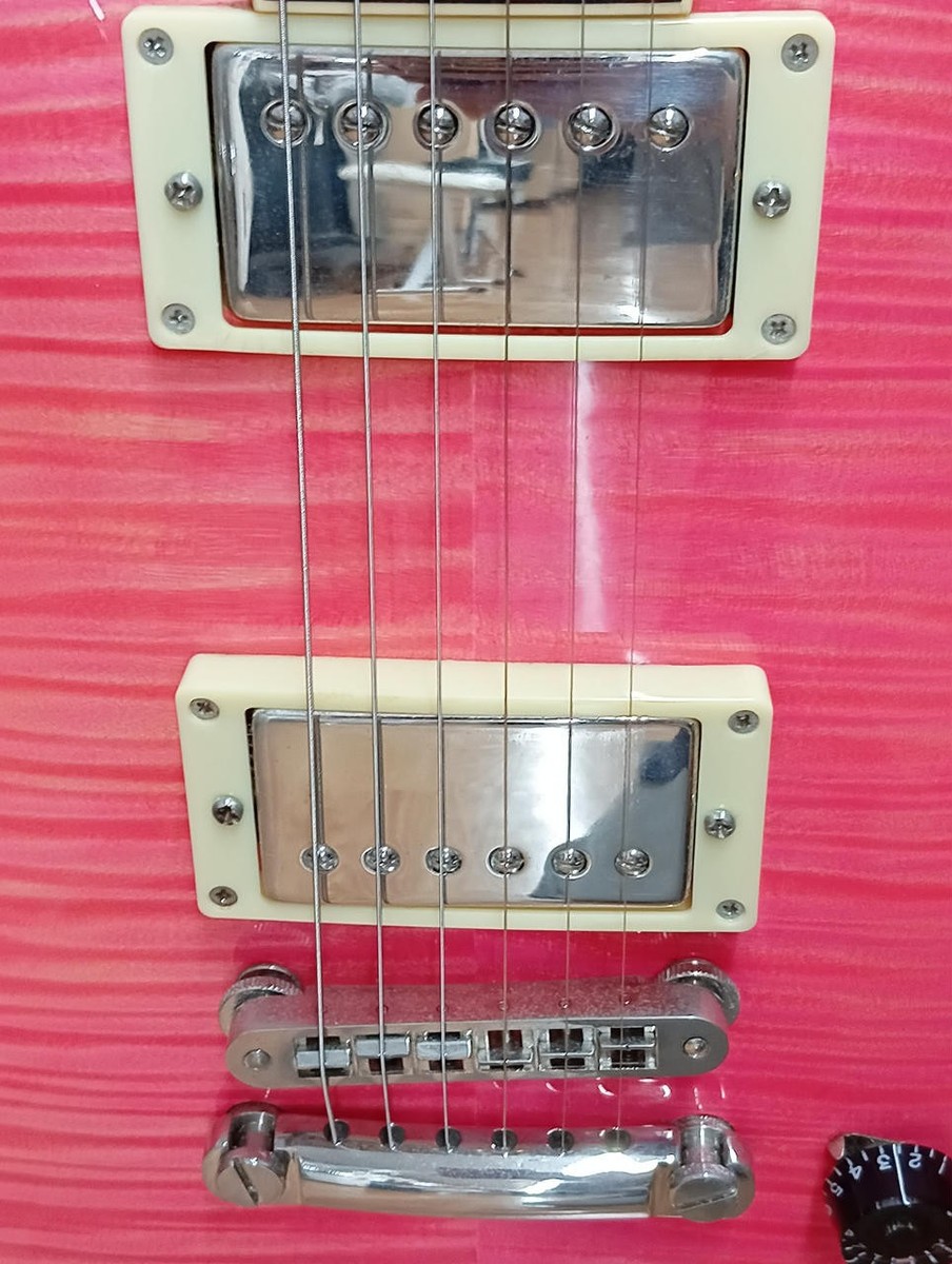 BURNY LSD-55N Les Paul type Pink burst Electric Guitar Used From