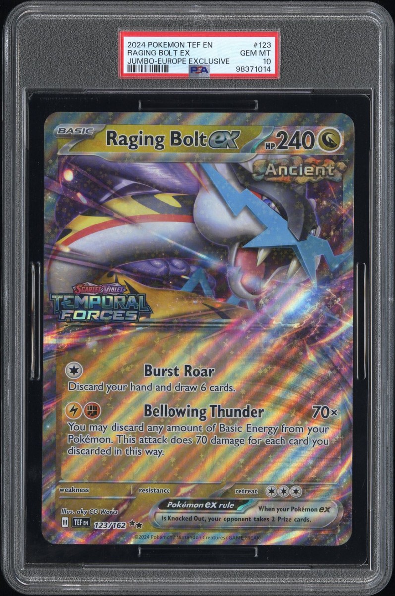 PSA 10 Raging Bolt ex 123/162 Jumbo Europe Exclusive Promo