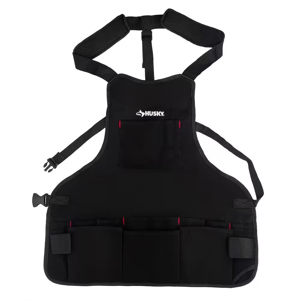 Husky Canvas Bib Tool Work Apron 23 in Quick Release Belt 16