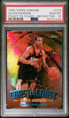 1998 Topps Chrome Coast to Coast #CC9 Allen Iverson Refractor PSA
