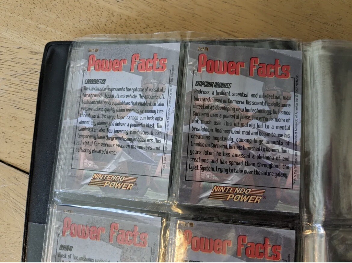 Nintendo Power Star Fox 64 Trading Cards Complete Set of 10 Cards