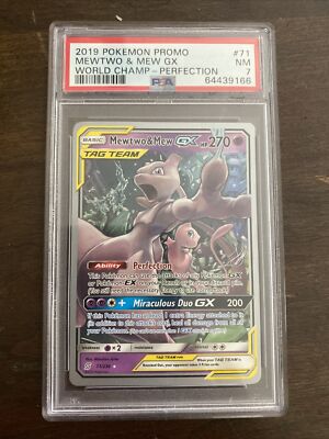 Pokemon 071/236 Mewtwo & Mew GX 2019 World Champ - Perfection PSA