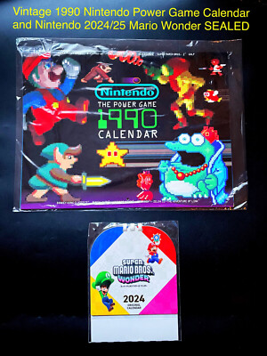 Vintage Nintendo The Power Game 1990 Calendar Zelda Metroid Super