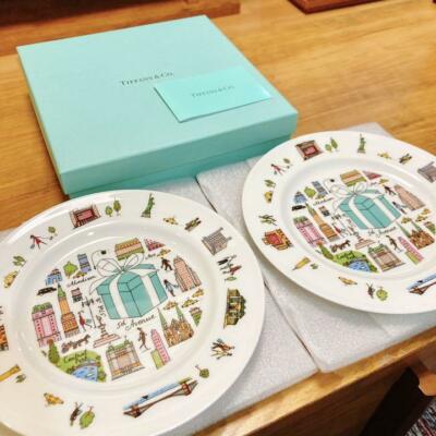 Tiffany & Co. 5th Avenue Pair Plate Set 2 SET Tableware Dish JAPAN