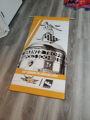 c.2016 Indy 500 100th Running Banner Sign Indianapolis Motor