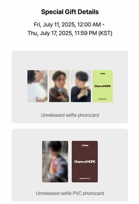 BTS J-HOPE CHARM OF HOPE LOLLAPALOOZA LIVE PHOTOCARD EVENT