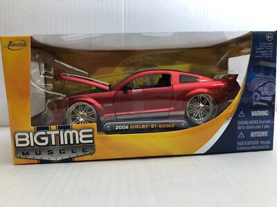 JADA BIGTIME MUSCLE BTM 2008 FORD SHELBY GT-500KR RED / WHITE 1:24