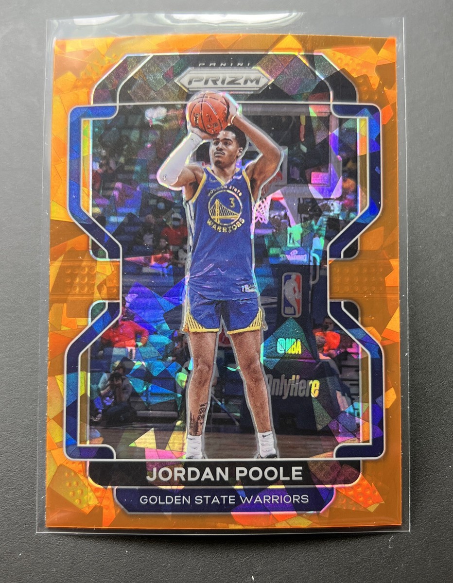 2021-22 Prizm Jordan Poole Orange Cracked Ice Parallel #222