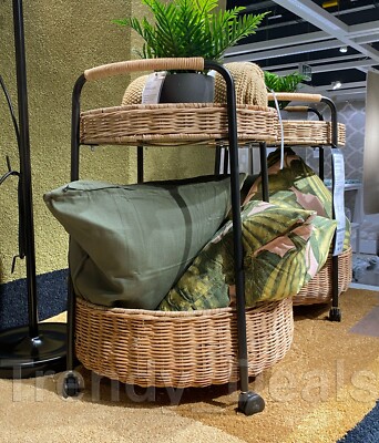 IKEA LUBBAN ルッバン ラタン 2段ワゴン 11907 送料無料】IKEA LUBBAN