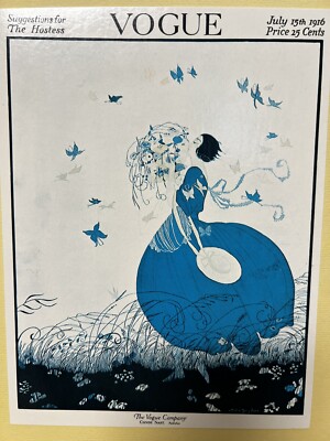 Vogue Vintage Magazine Copy Cover July 15th, 1916 Bouquet Of