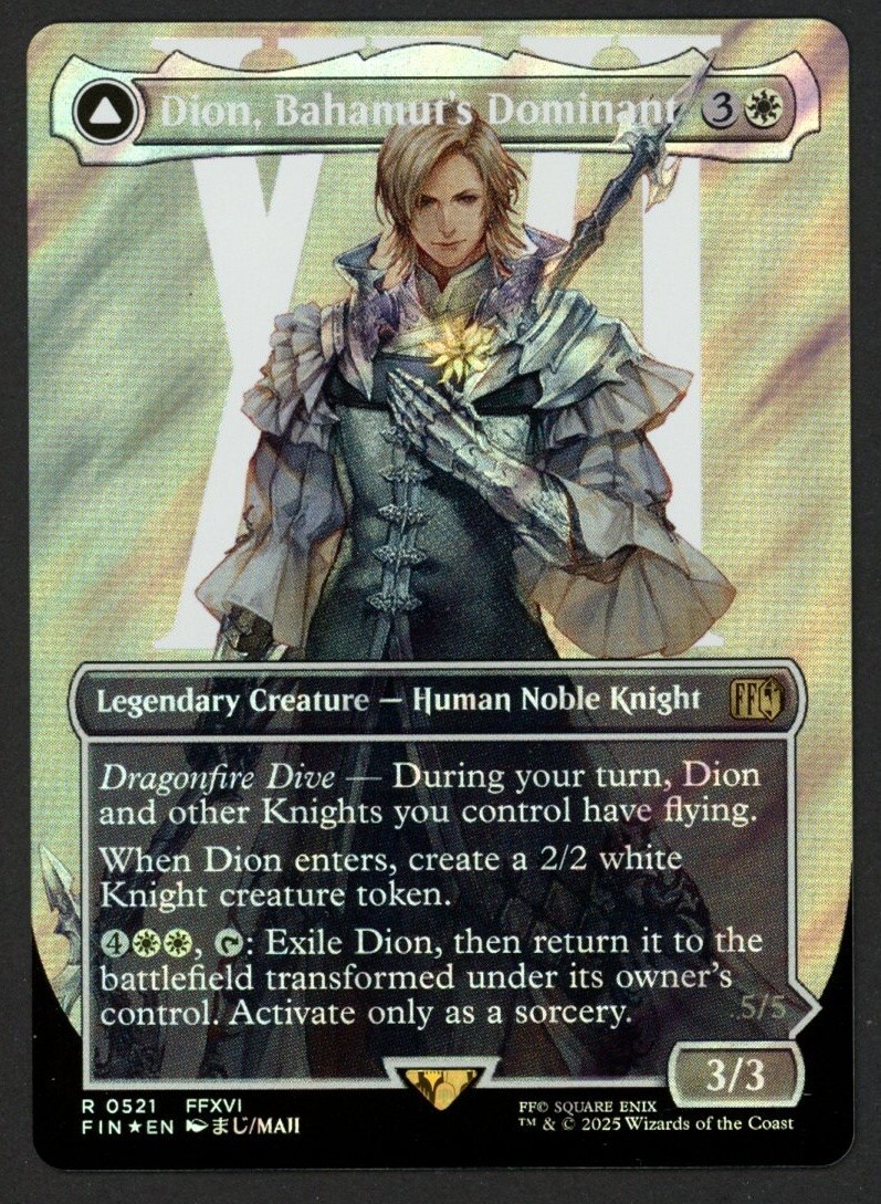 Surge FOIL Borderless Dion, Bahamut's Dominant** MTG Final Fantasy