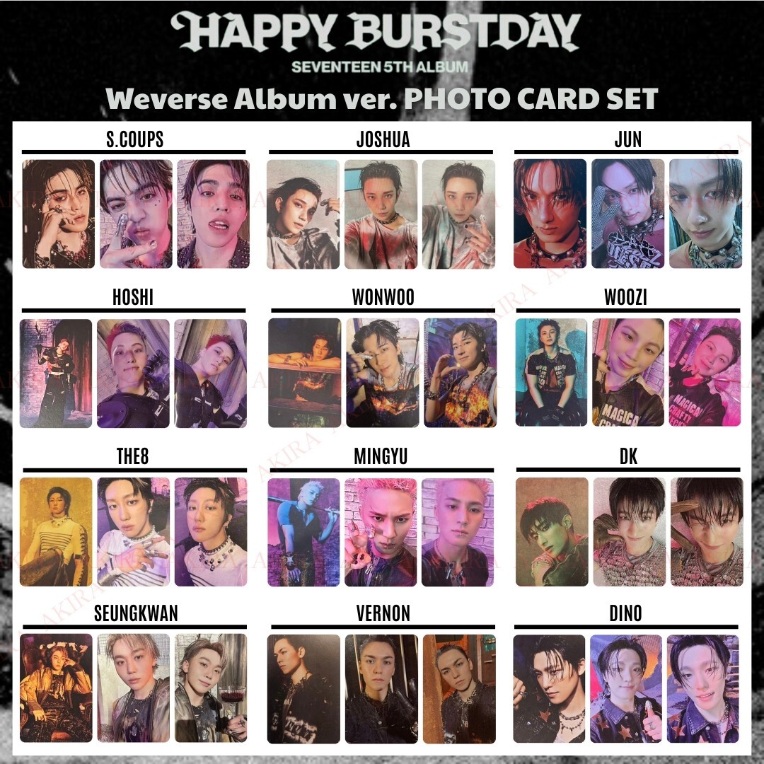 SEVENTEEN 5th ALBUM HAPPY BURSTDAY Weverse ALBUM ver. PHOTO CARD
