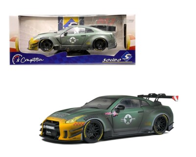 Solido 2022 Nissan GT-R (R35) RHD Liberty Walk 2.0 Army Fighter 1