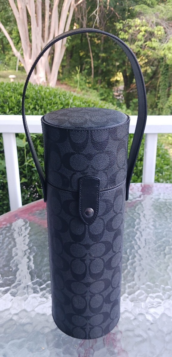 Coach C1504 Black Signature C Coated Canvas Wine Bottle Holder
