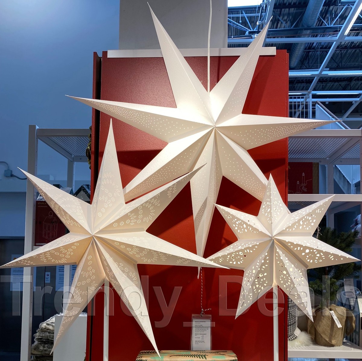 Ikea STRALA Star Light Pendant / Table Lamp Shade, Lace White 19