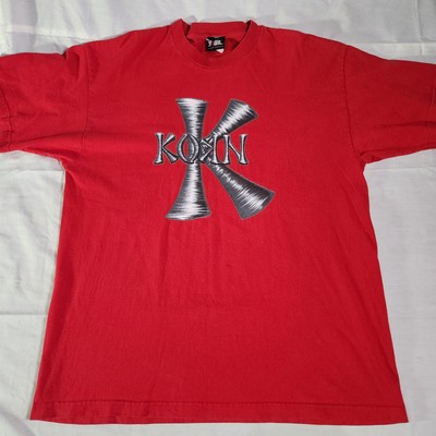 Korn GIANT Tag Follow The Leader Tour T-Shirt Men's XL Red Vintage