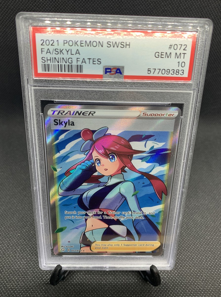 Pokemon PSA 10 GEM MINT Shining Fates Skyla Trainer Card 072/072