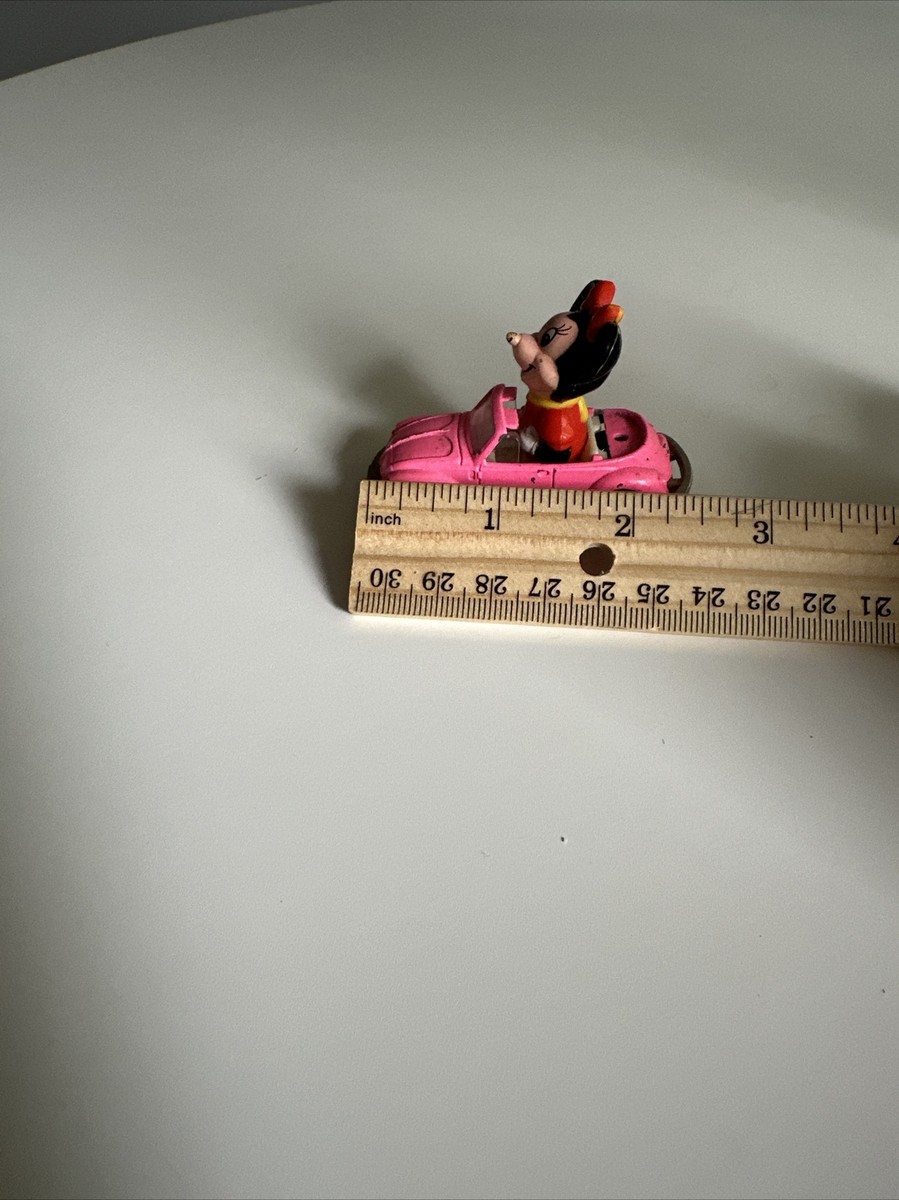 Vintage Tomy Disney Minnie Mouse Pink Volkswagen Convertible Die