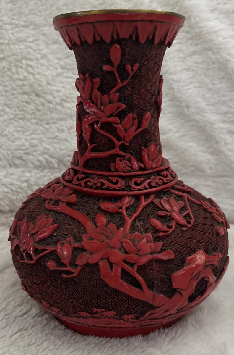 红色中国古董花瓶| eBay
