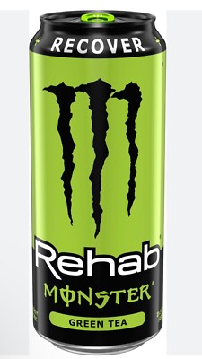 NEW REHAB MONSTER ENERGY GREEN TEA DRINK- 1 FULL 15.5 FLOZ (458 mL