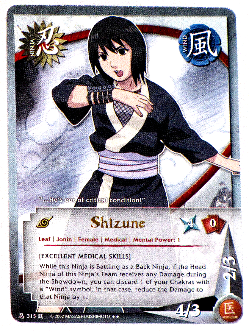 Naruto Shizune 315 Excellent Medical Skills Rare Gold Lettering