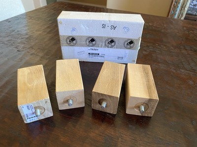 NEW BOXED DISCONTINUED IKEA TRABY 4 FURNITURE WOOD LEGS BLEACHED