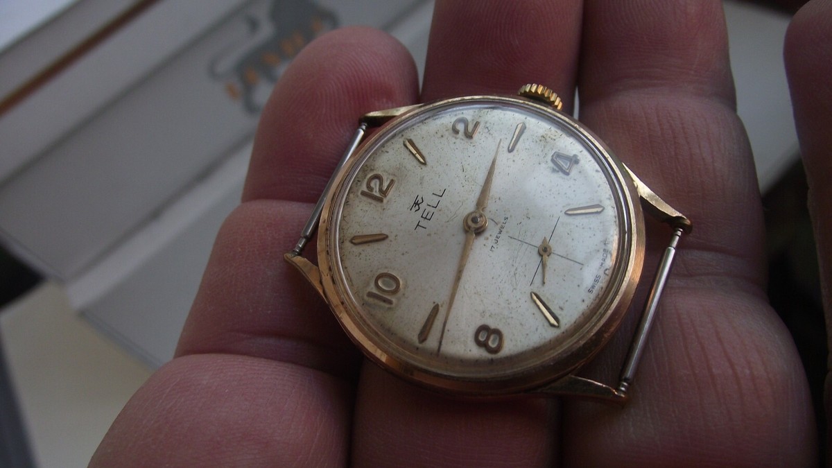 VINTAGE TELL 17 RUBIS SWISS MADE Incabloc ANTIMAGNETIC WATCH RARE