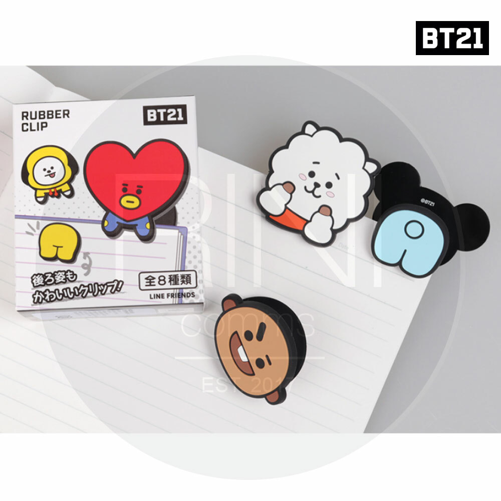 BTS BT21 Official Authentic Goods Mascot Rubber Clip SET +