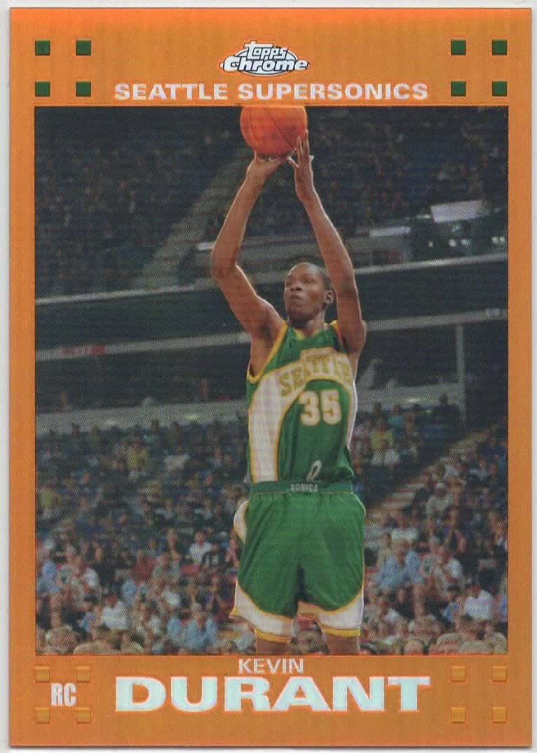 Kevin Durant 2007 Topps Chrome #131 Orange Refractor /199 Price