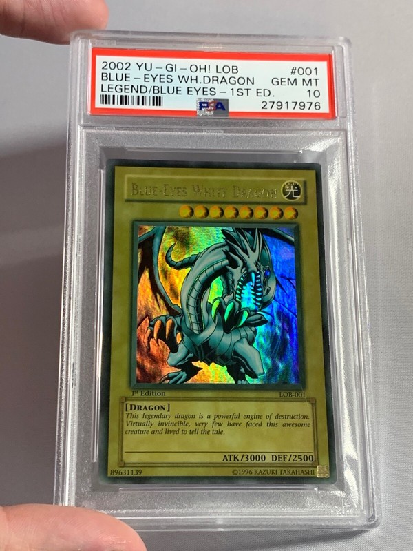 YUGIOH PSA 10 GEM MINT BLUE-EYES WHITE DRAGON LOB-001 ULTRA 1ST