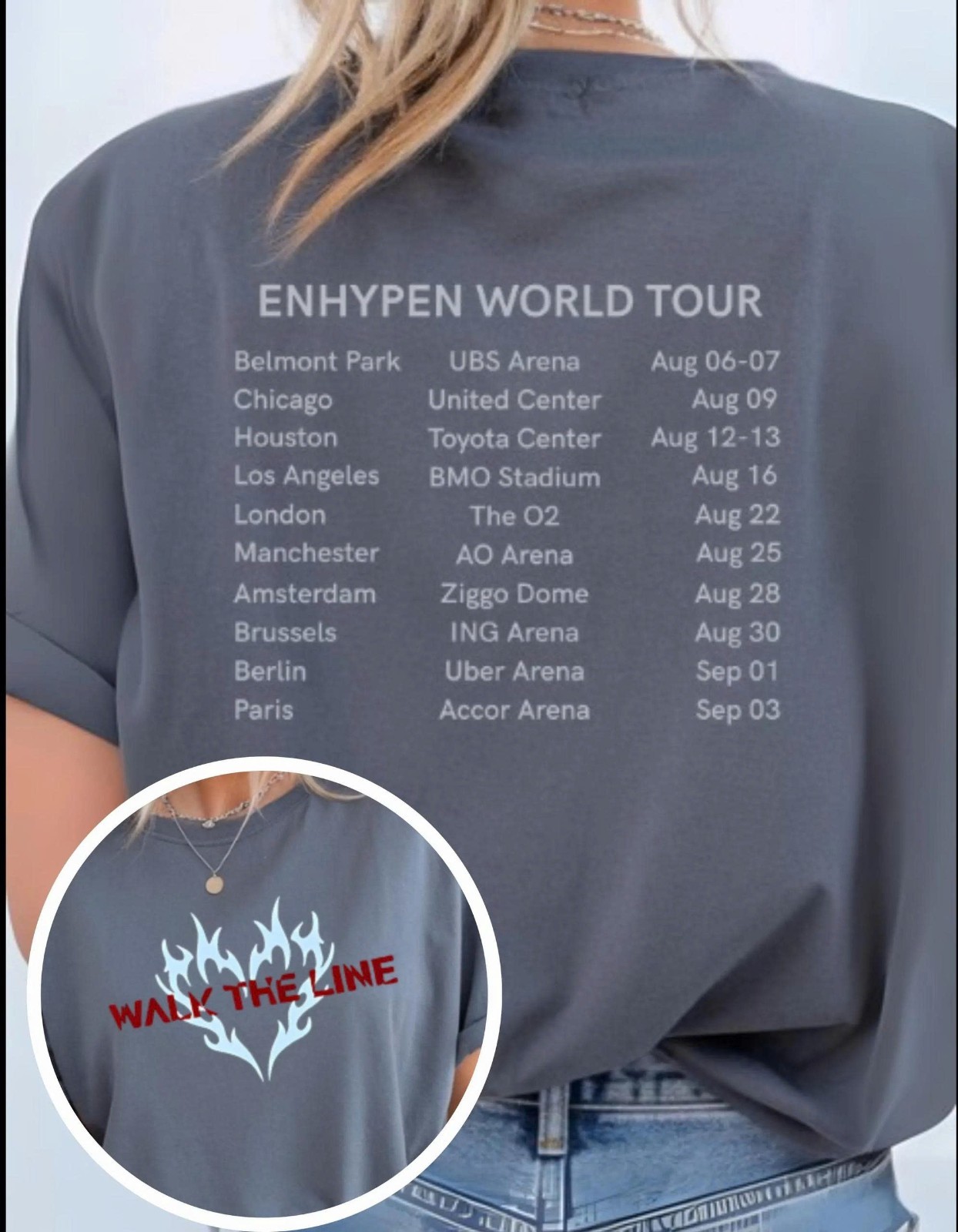 Walk The Line Tour Enhypen Unisex T-Shirt, Engene Fan Gift, Comfy