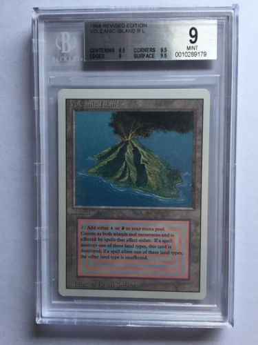 MTG 3rd Edition Revised 1994 Volcanic Island BGS 9.5Q+ (TRUE QUAD