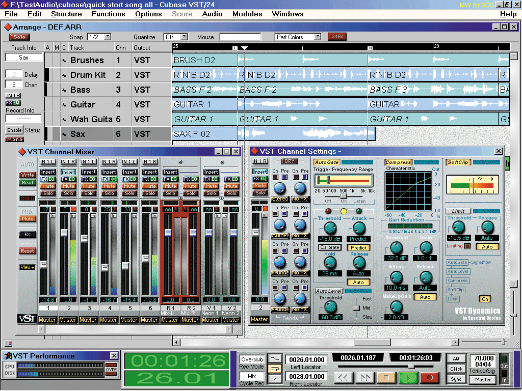 Cubase VST 3.7 for Windows (Aug 1999) first daw to support VST