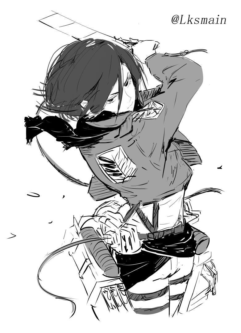 アート] ミカサ・アッカーマンのイラスト、私作 @Lksmain (アニメ/漫画