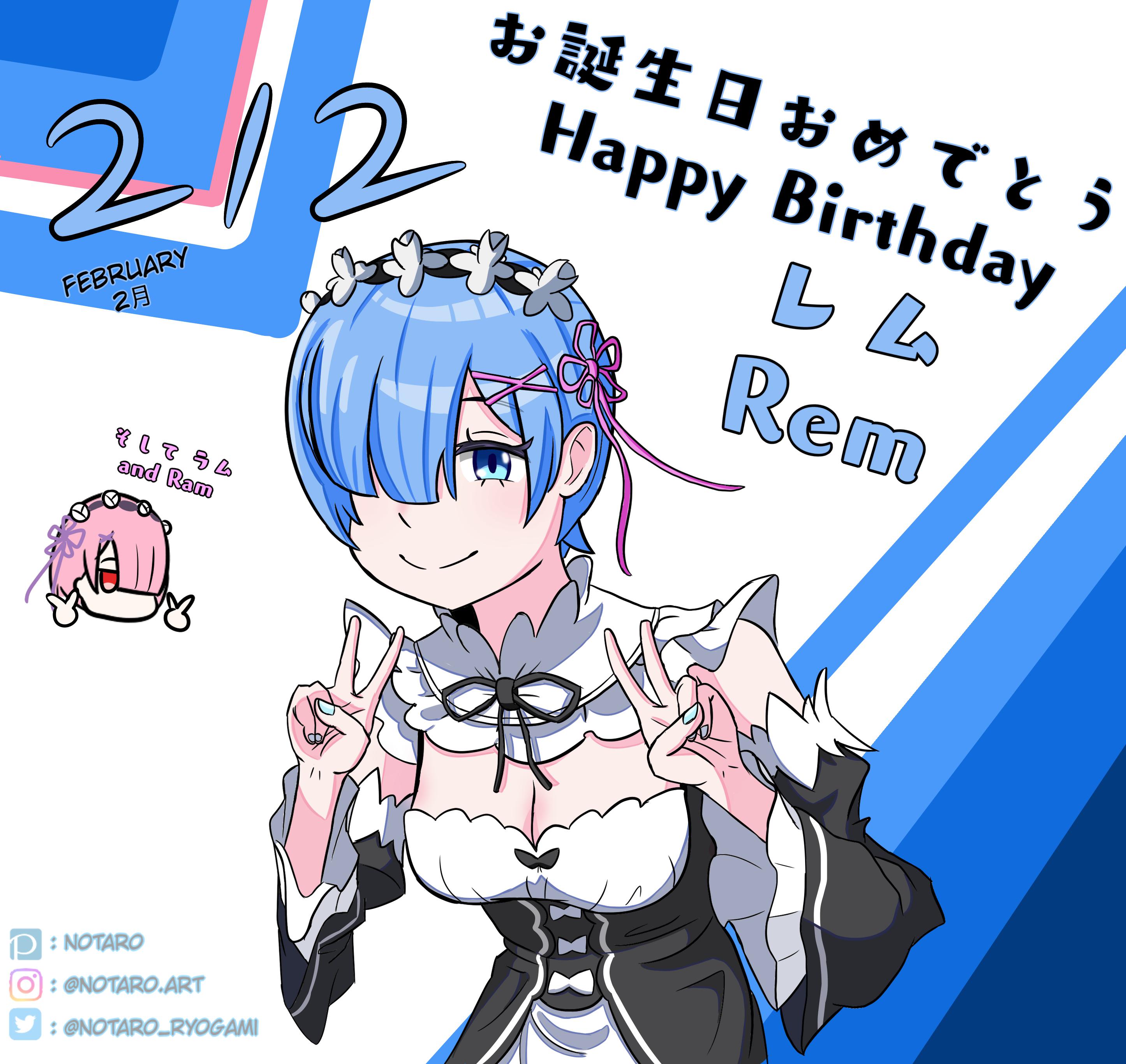 OC] Happy Birthday Rem (and Ram) : r/Re_Zero