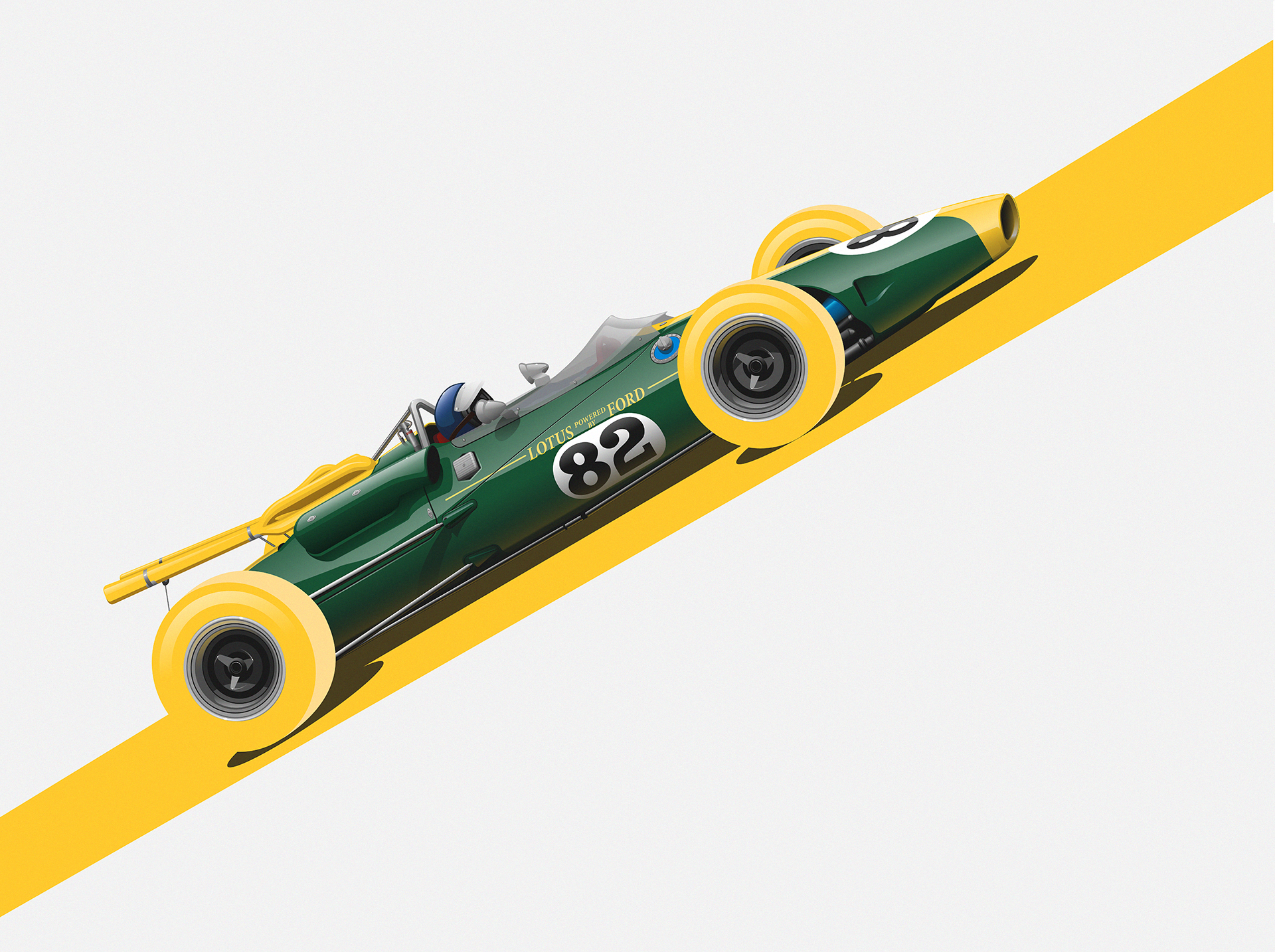 1965年のインディ500優勝者、ジム・クラークと彼のロータス38（私が