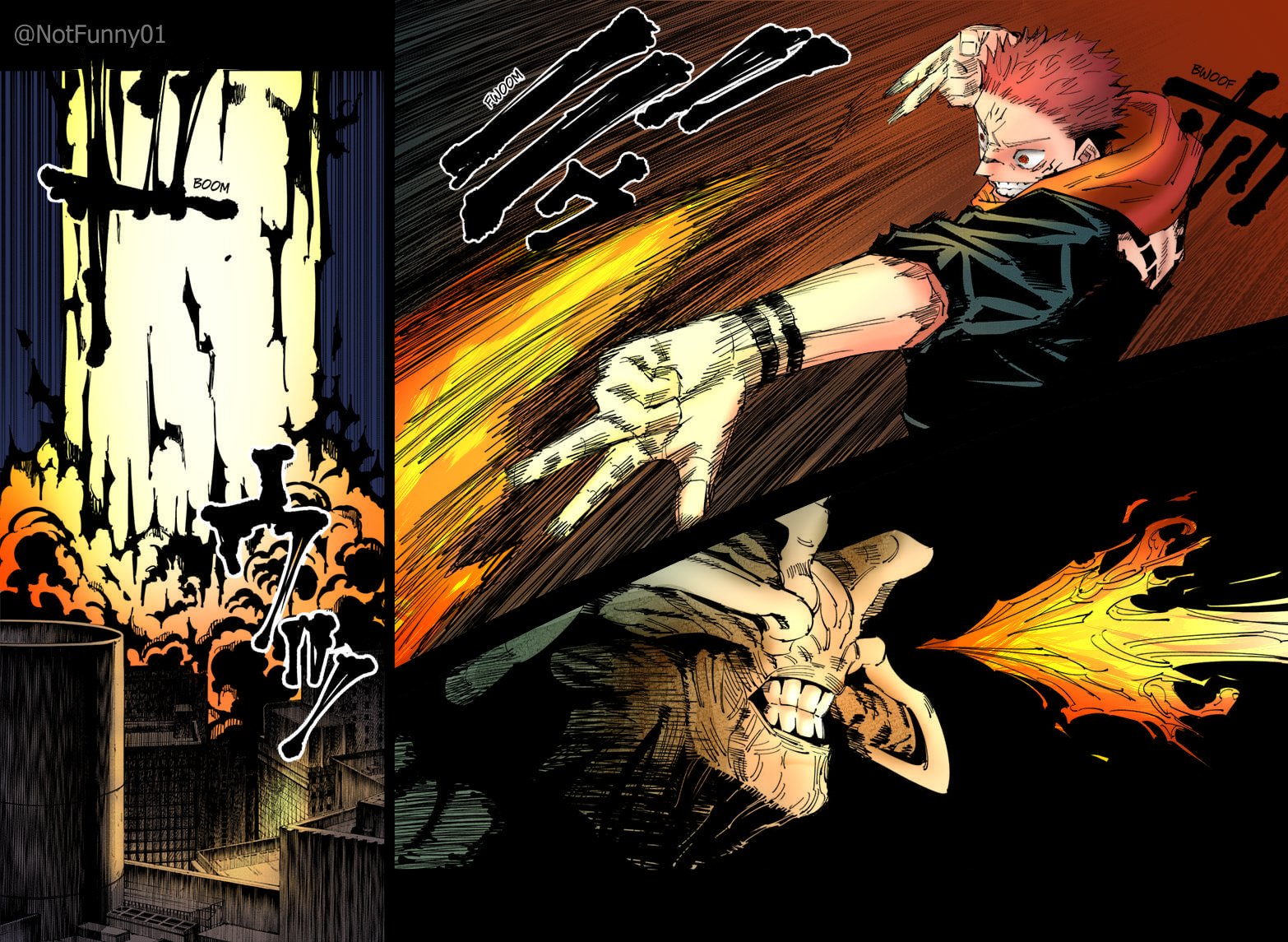 呪術廻戦119話の宿儺vs摩虎羅を塗ってみた : r/JuJutsuKaisen