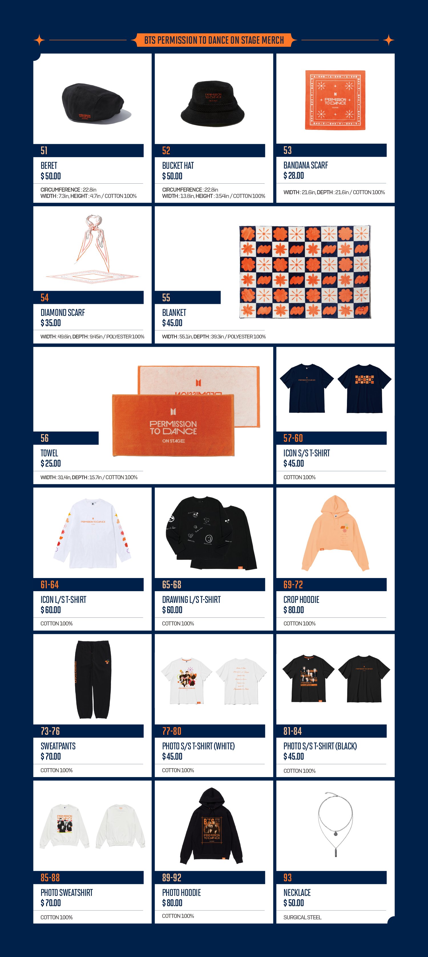 BTS - PERMISSION TO DANCE ON STAGE : LA (Official Merchandise List