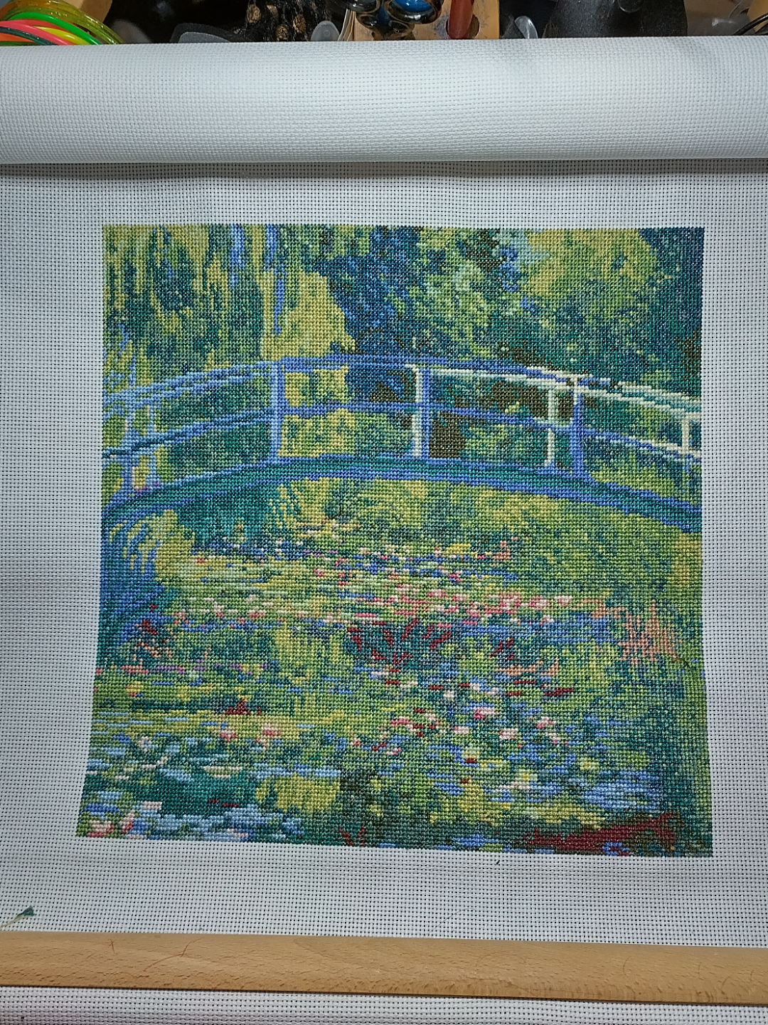 FO] ナショナルギャラリー クロスステッチキット モネ 睡蓮の池 : r