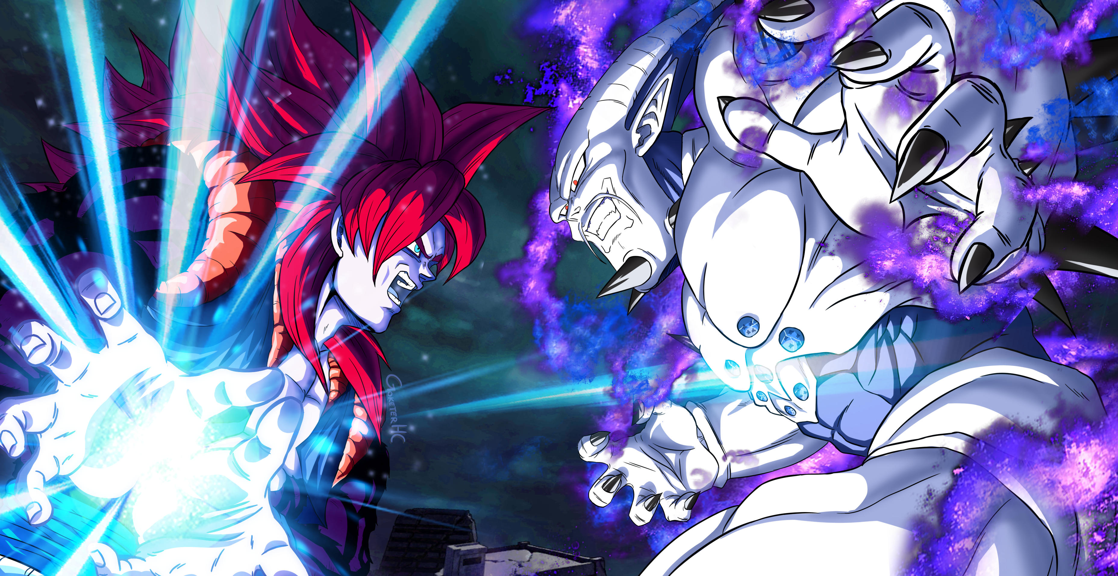 DBGT - 超サイヤ人4ゴジータ vs. 超一星龍 : r/dbz