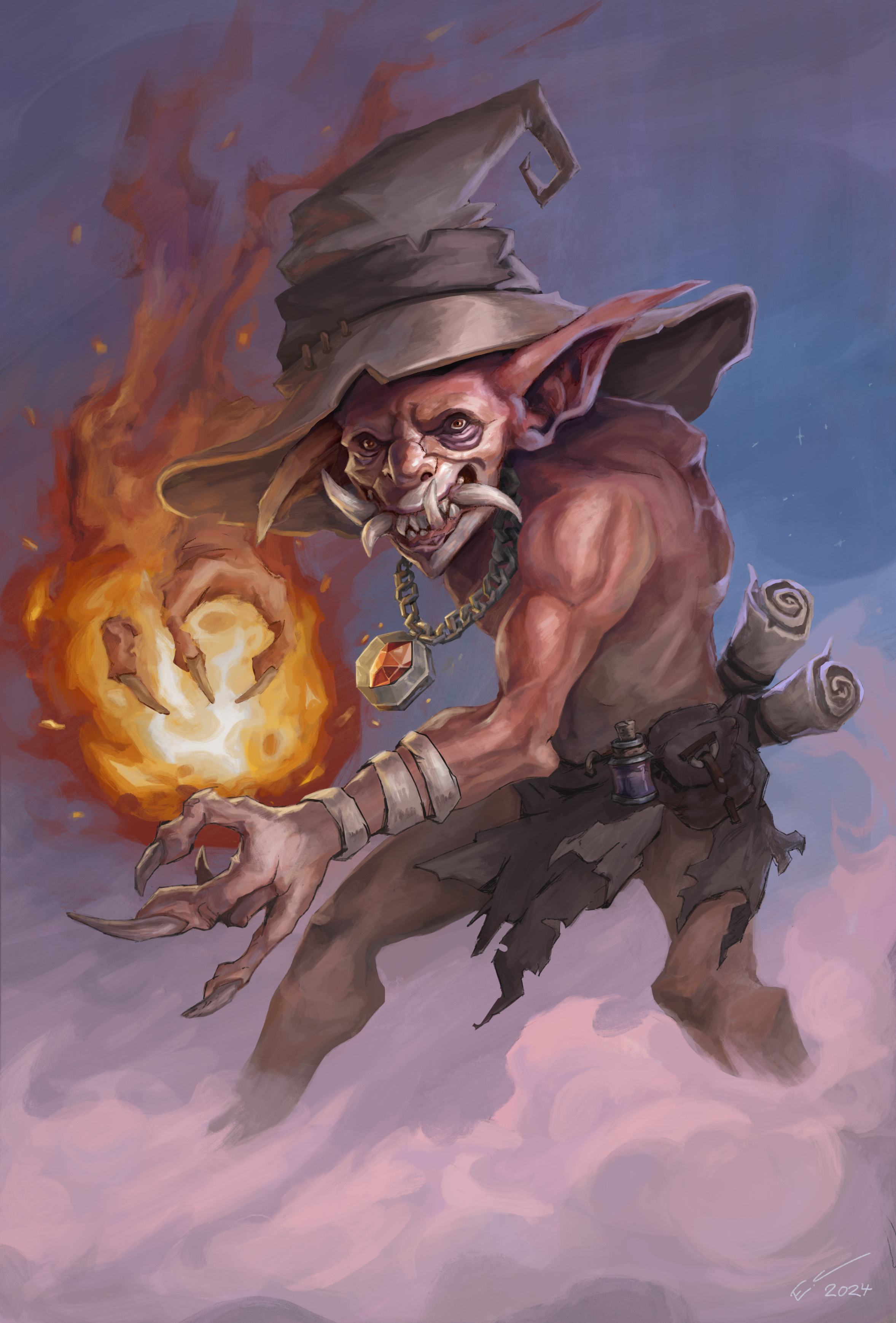 Inspired by my favorite MTG artist, Jesper Ejsing, I painted this