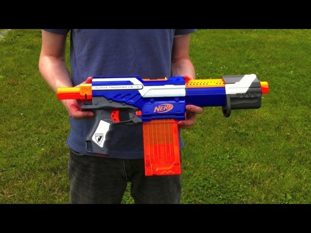 Nerf N-Strike Elite Alpha Trooper CS-12 - Range Test (Stock) - YouTube