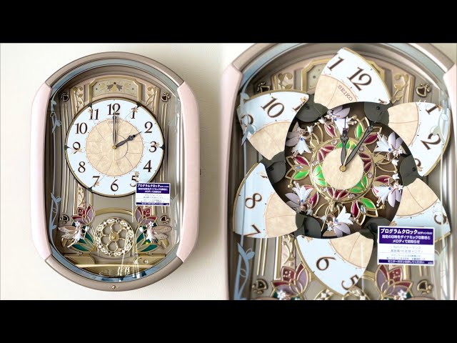 花が咲くプログラムからくり時計 SEIKO Wave Symphony RE567G 電波
