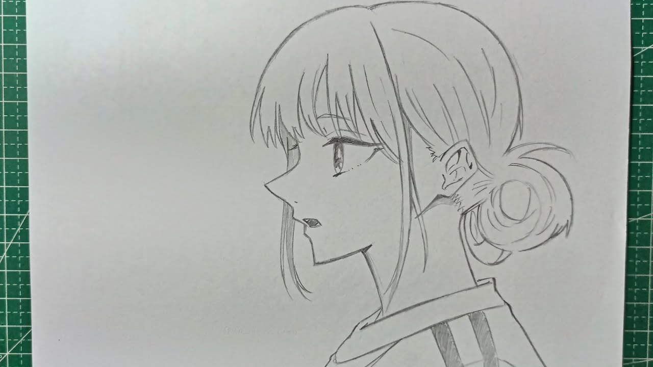 Drawing - Anime Girl Side view Easy step-by-step | FreeHand
