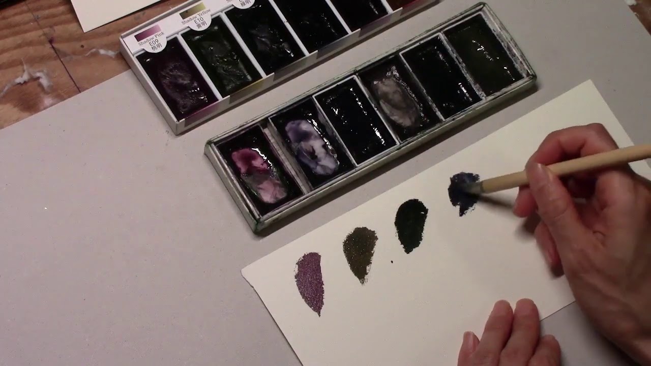 名村大成堂ラフィーネと墨運堂絵墨明のレビュー - YouTube