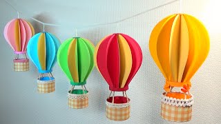 紙で作る）可愛い！気球の作り方【DIY】(Paper craft)pretty! balloon