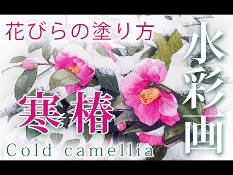 寒椿・花びら塗り方 ＃山茶花＃椿＃Coldcamellia - YouTube