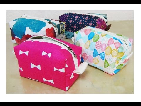 DIY ボックスポーチの作り方 Block Zipper Pouch Tutorial - YouTube