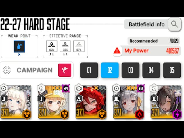 NIKKE] 22-27 HARD STAGE | 401 567 CP - YouTube