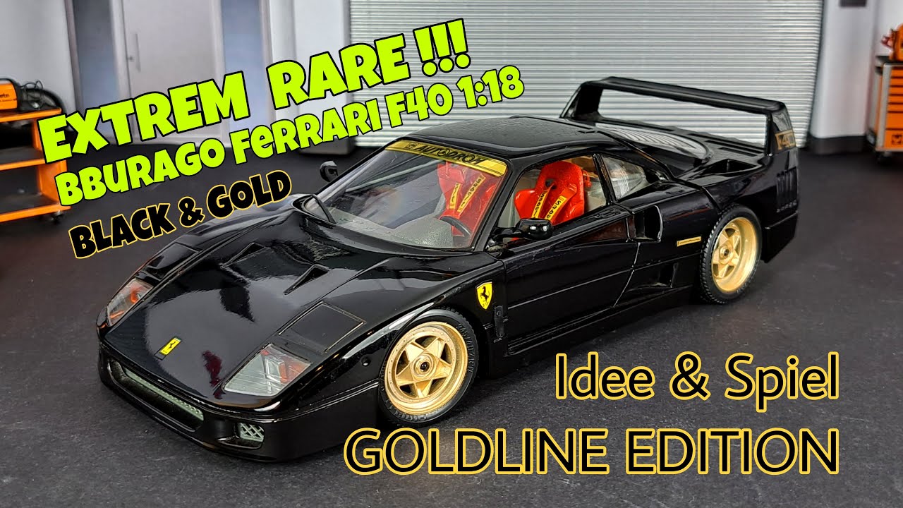 Extrem Rare Black Ferrari F40 1:18 Bburago Goldline Edition